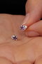 Heliophilia Silver Pendientes de Plata Esterlina 925 Púrpura